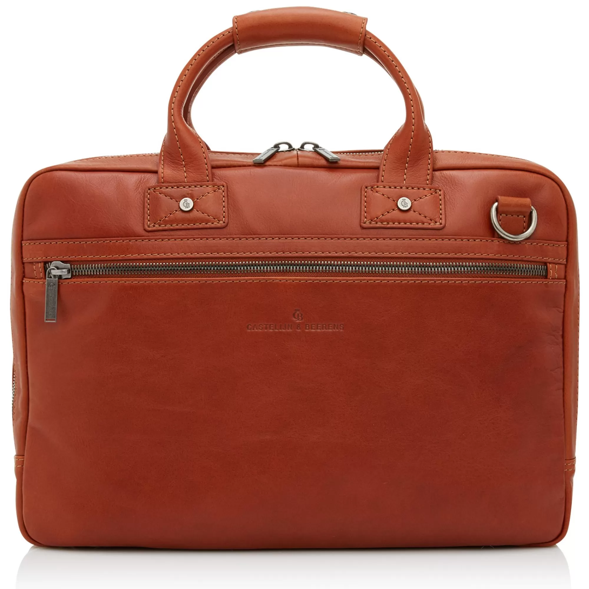 Best Firenze Laptop Bag 15.6" + Tablet Single Zip Light Brown Laptoptassen
