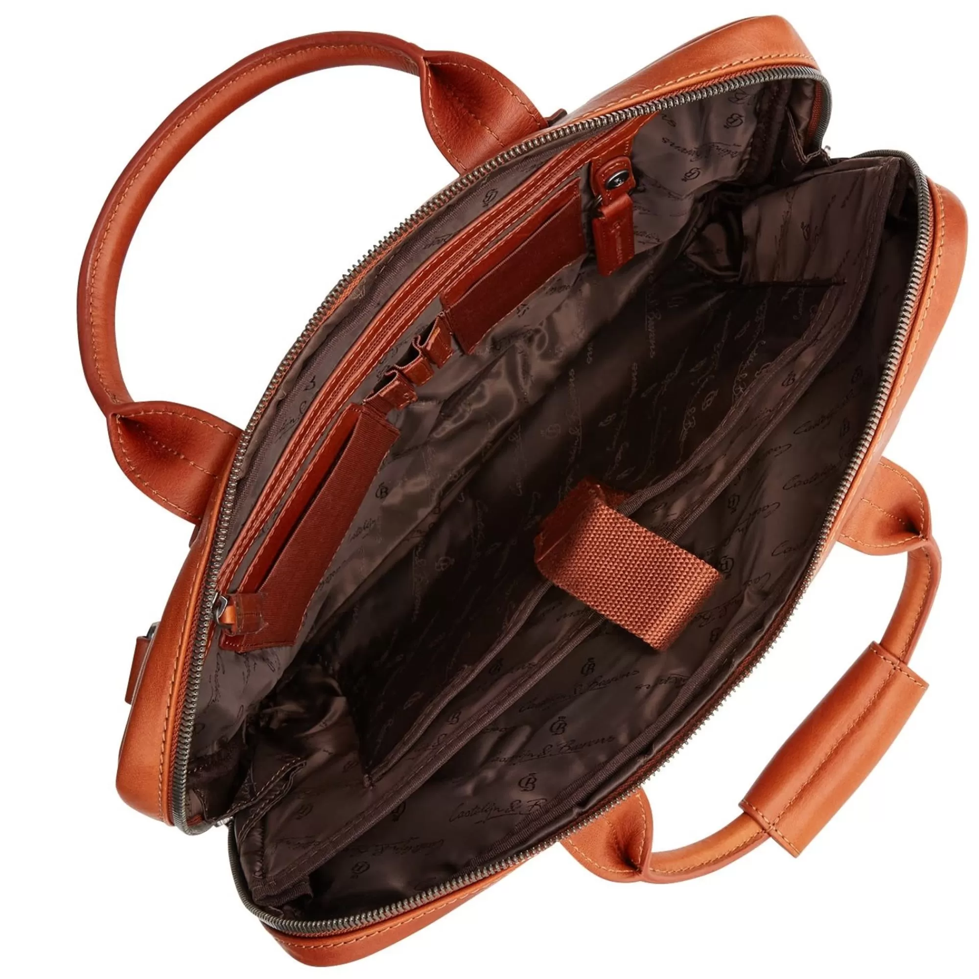 Best Firenze Laptop Bag 15.6" + Tablet Single Zip Light Brown Laptoptassen
