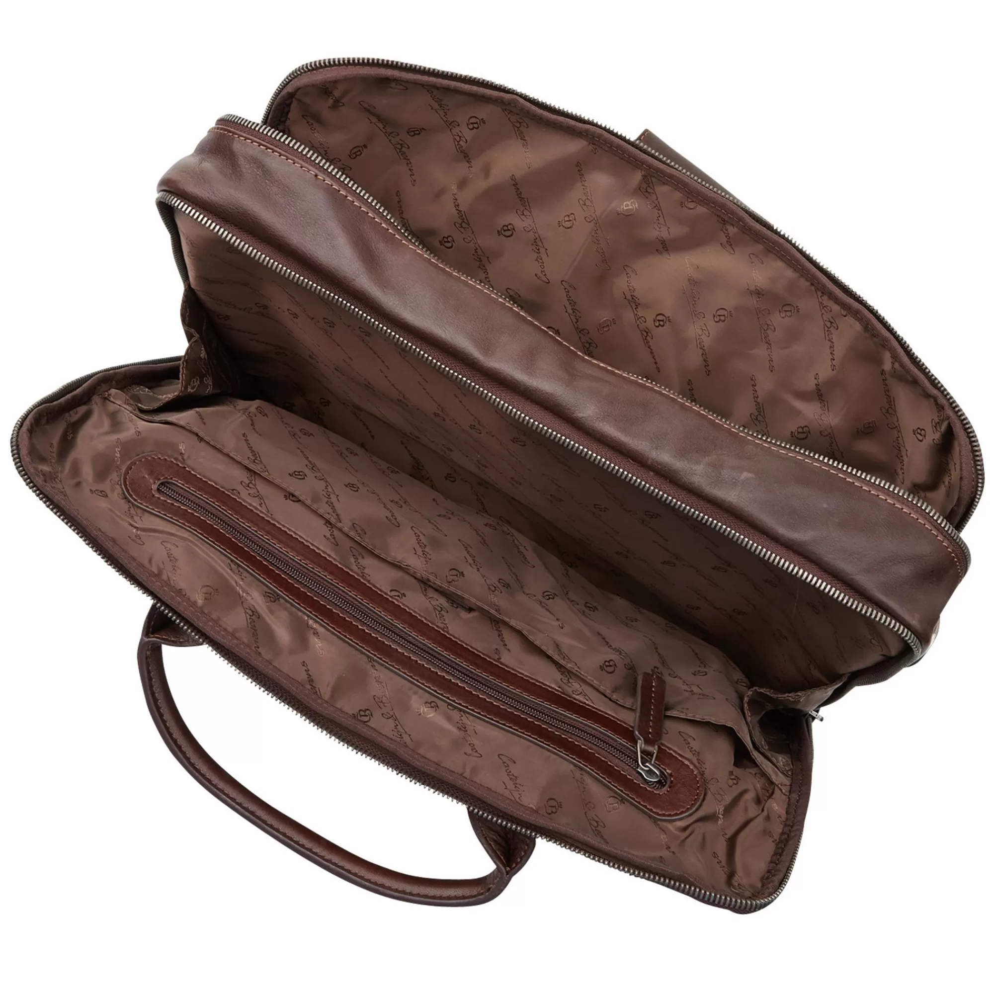 Online Firenze Laptop Bag 17" + Tablet Double Zip Mocca Laptoptassen
