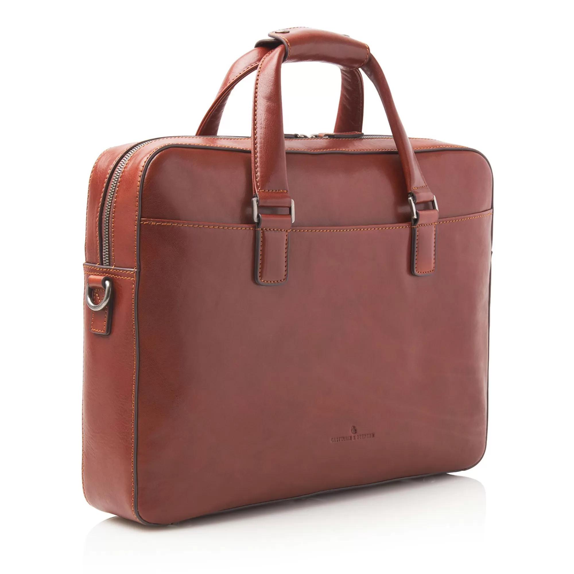 Fashion Gaucho Ted Laptop Bag 15.6" Single Zip Cognac Laptoptassen