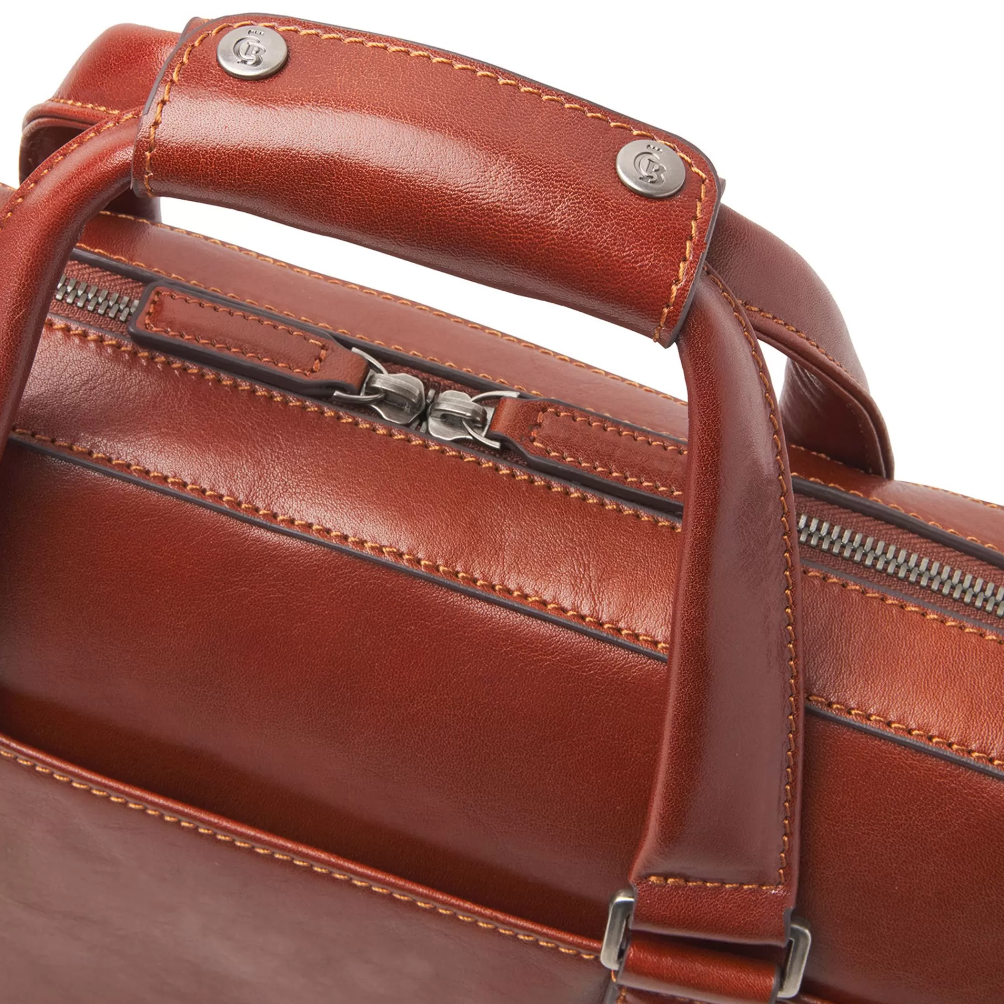Fashion Gaucho Ted Laptop Bag 15.6" Single Zip Cognac Laptoptassen