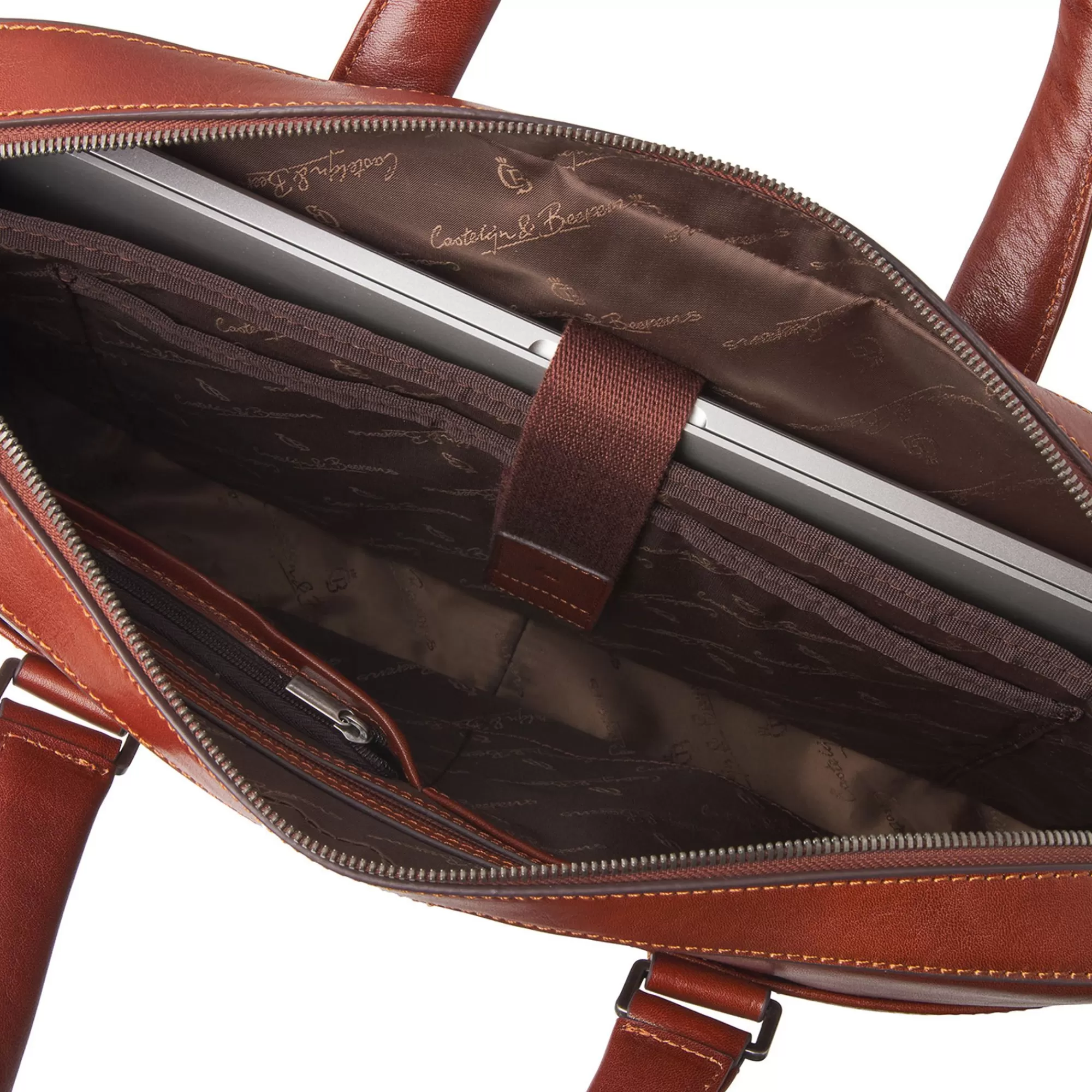 Fashion Gaucho Ted Laptop Bag 15.6" Single Zip Cognac Laptoptassen