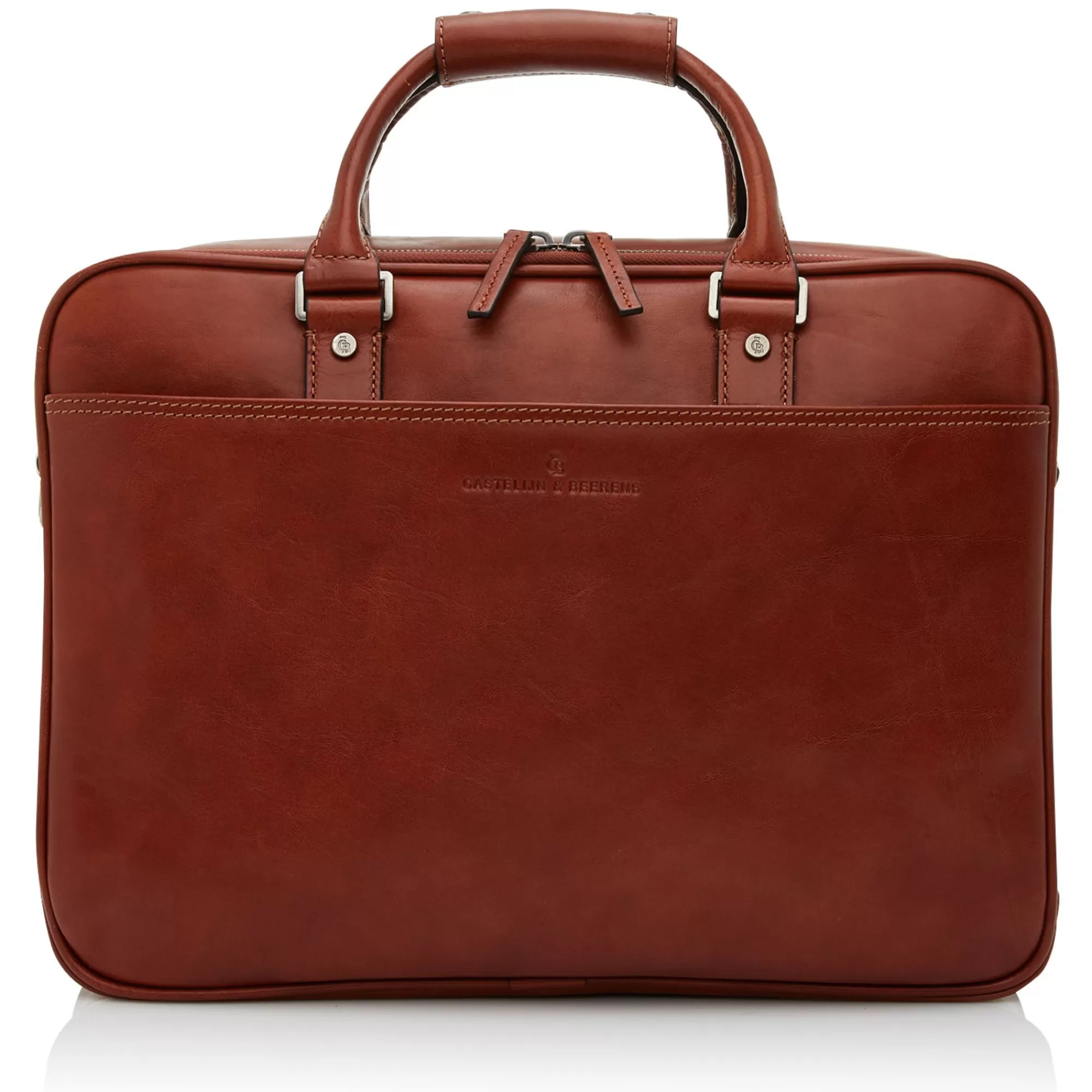 Online Verona Laptop Bag 15.6" + Tablet Double Zip Light Brown Laptoptassen