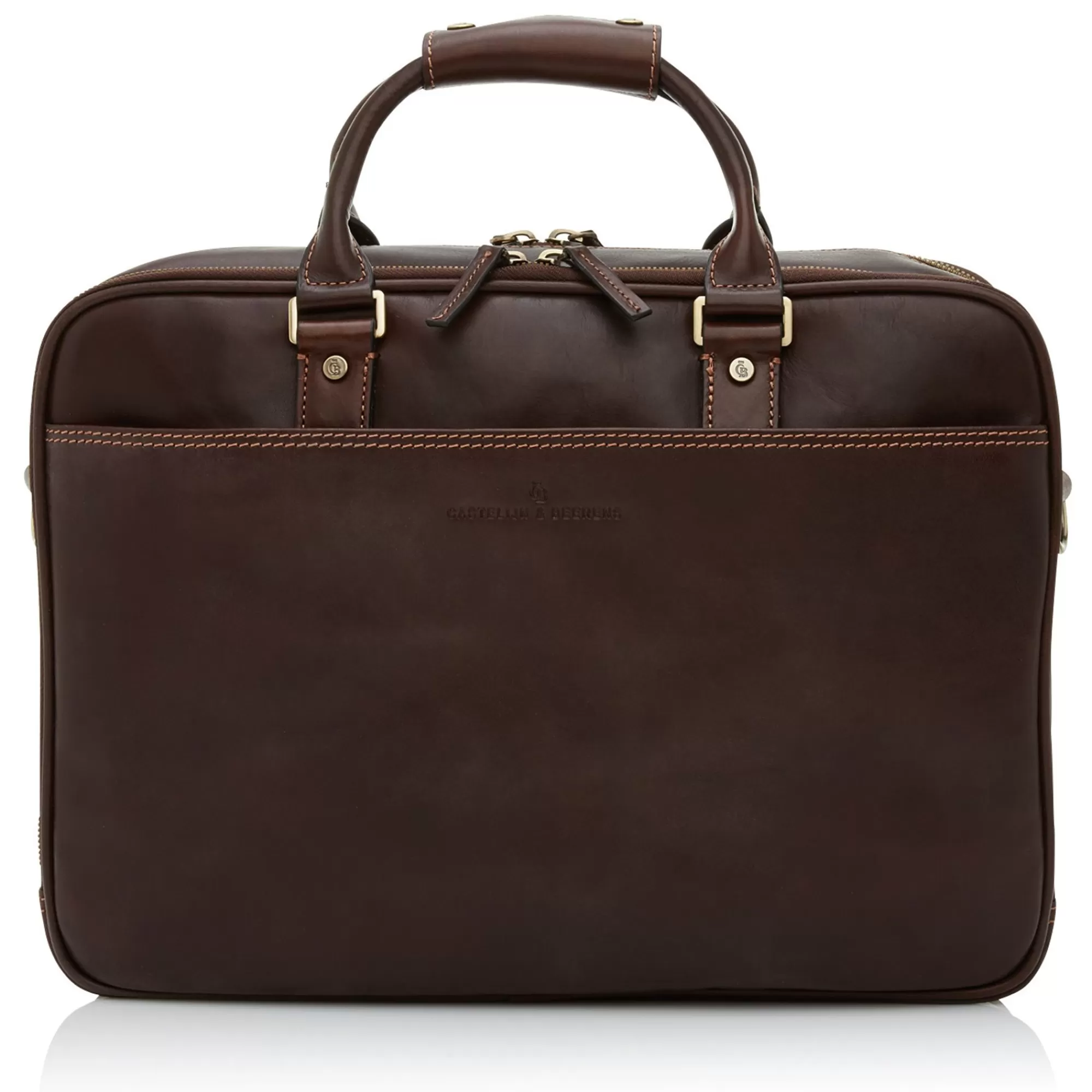 Outlet Verona Laptop Bag 15.6" + Tablet Double Zip Mocca Laptoptassen