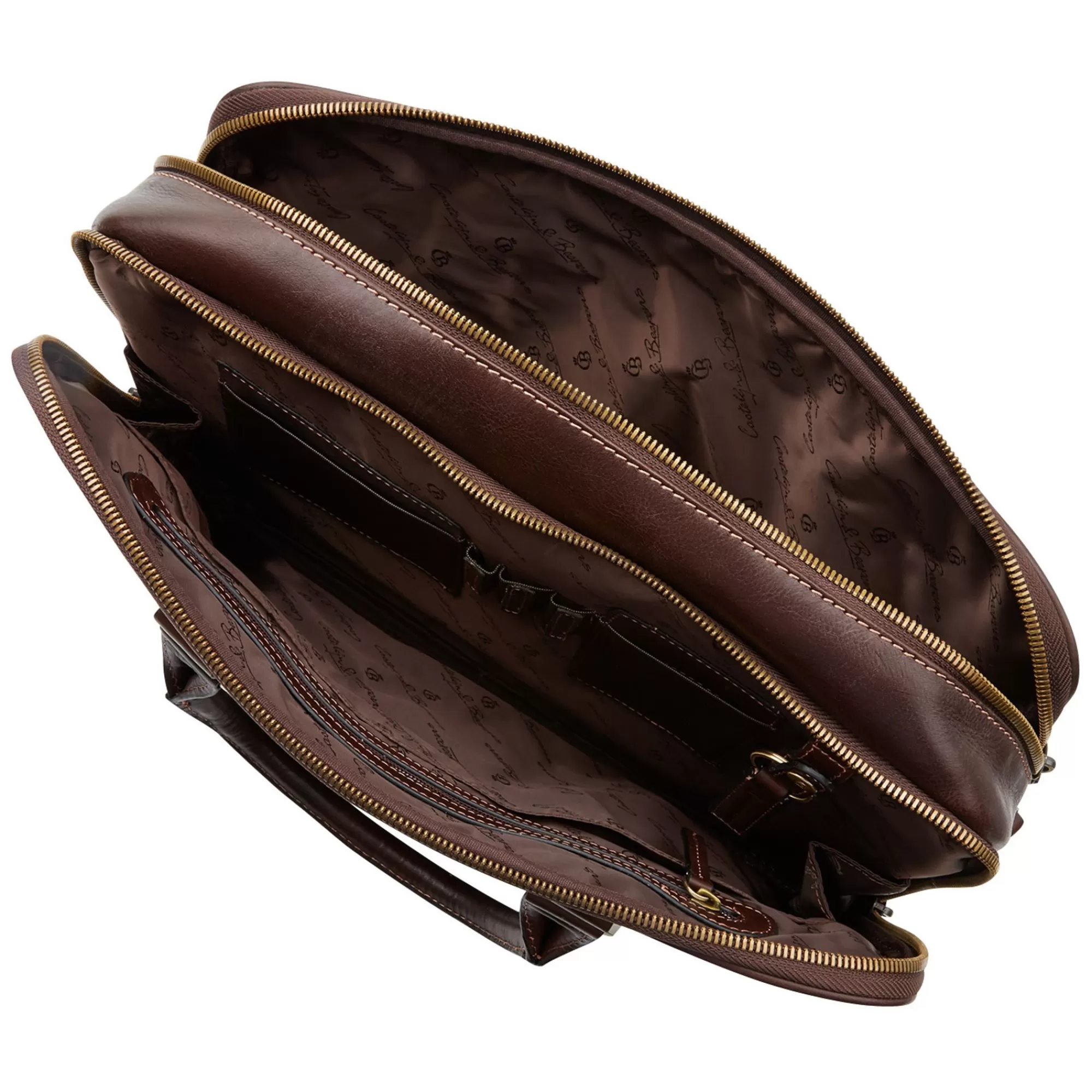 Outlet Verona Laptop Bag 15.6" + Tablet Double Zip Mocca Laptoptassen