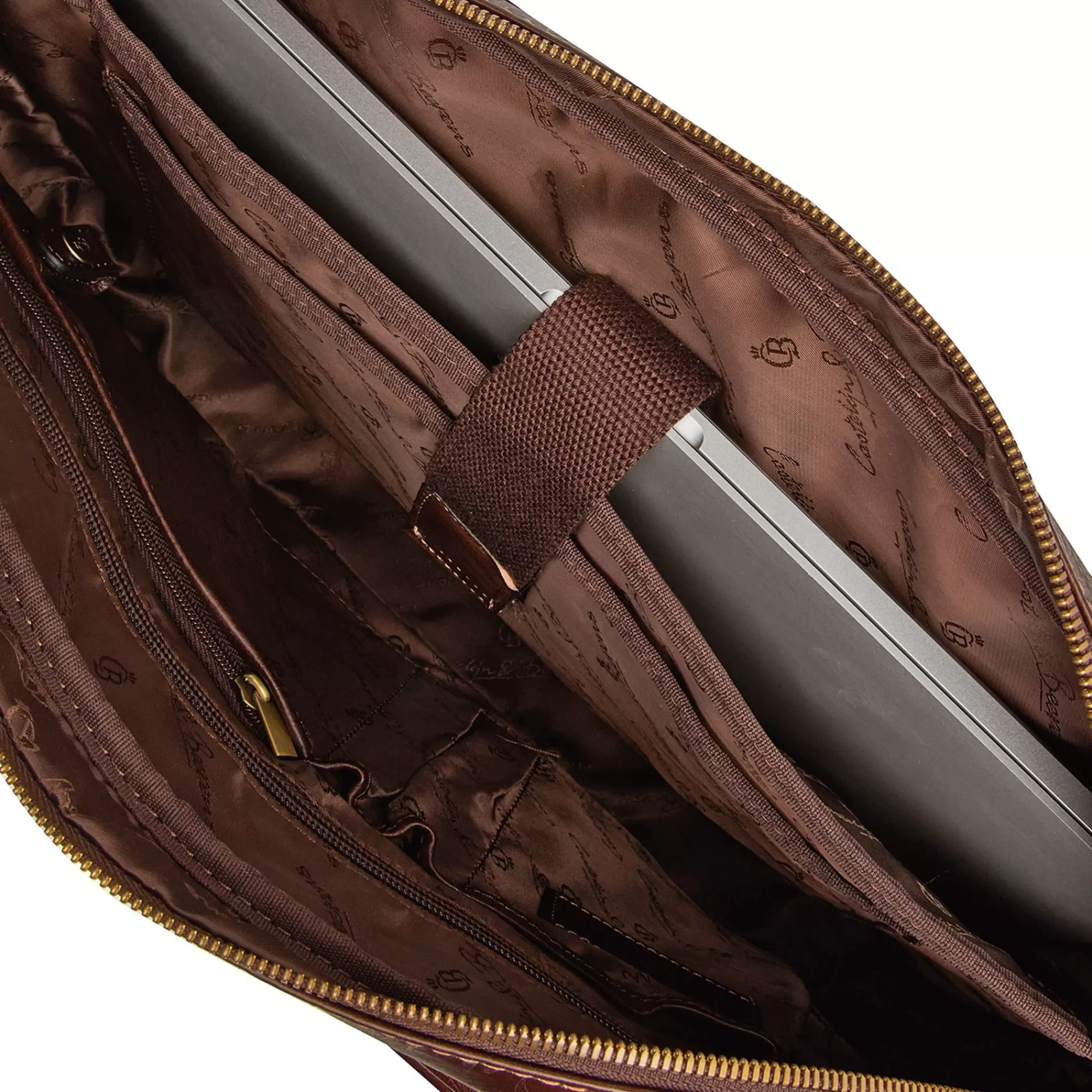 Store Verona Laptop Bag 15.6" + Tablet Single Zip Mocca Laptoptassen