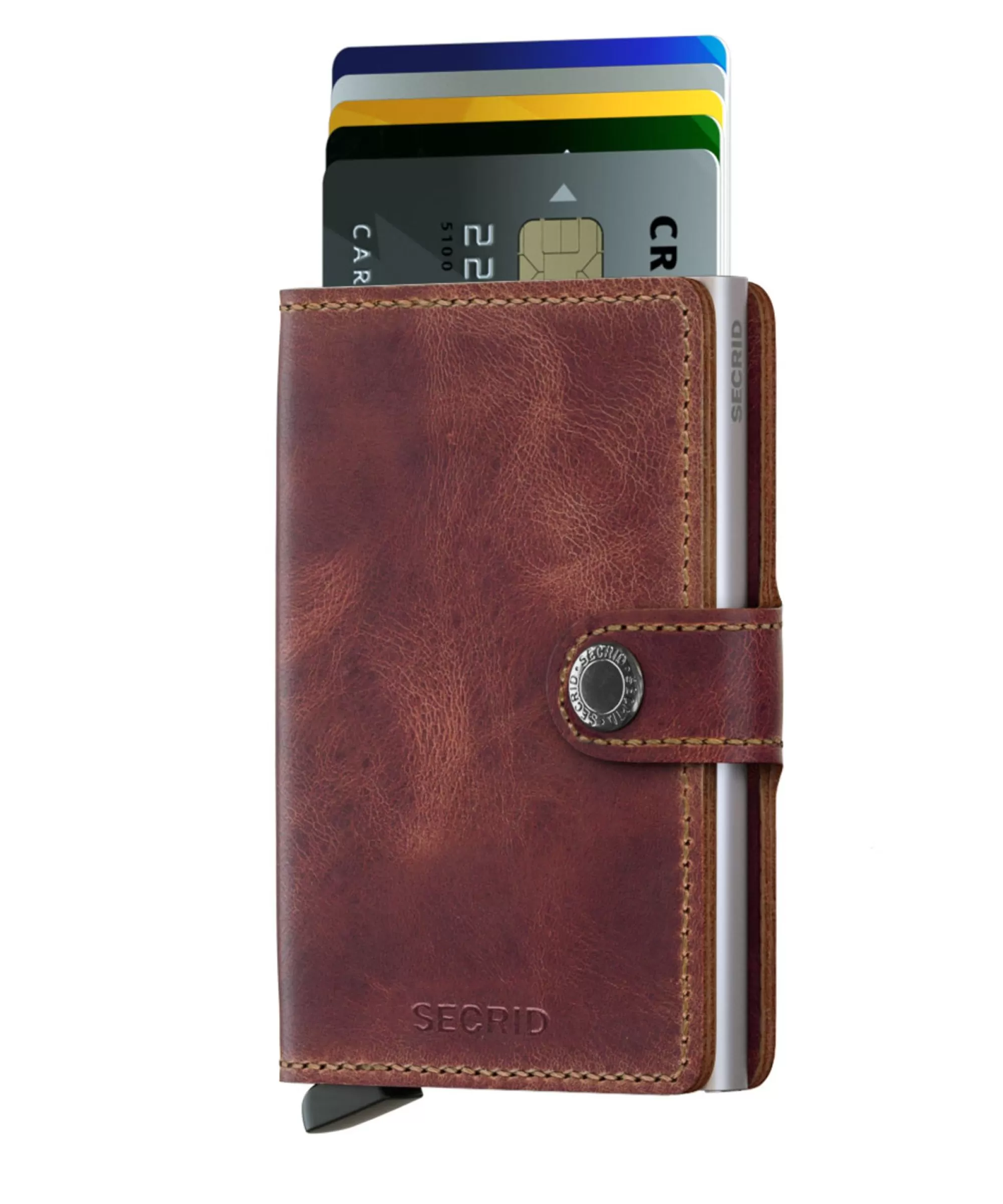 Store Miniwallet Vintage Brown Pasjeshouders