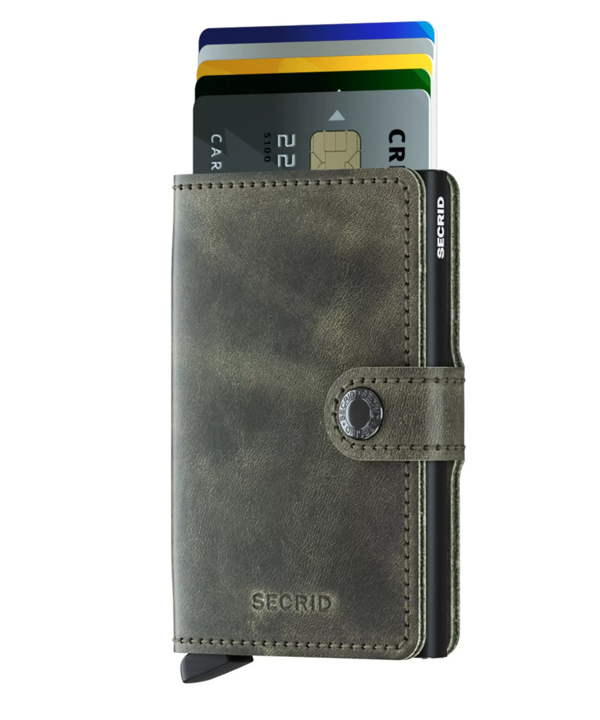 Discount Miniwallet Vintage Olive-Black Pasjeshouders
