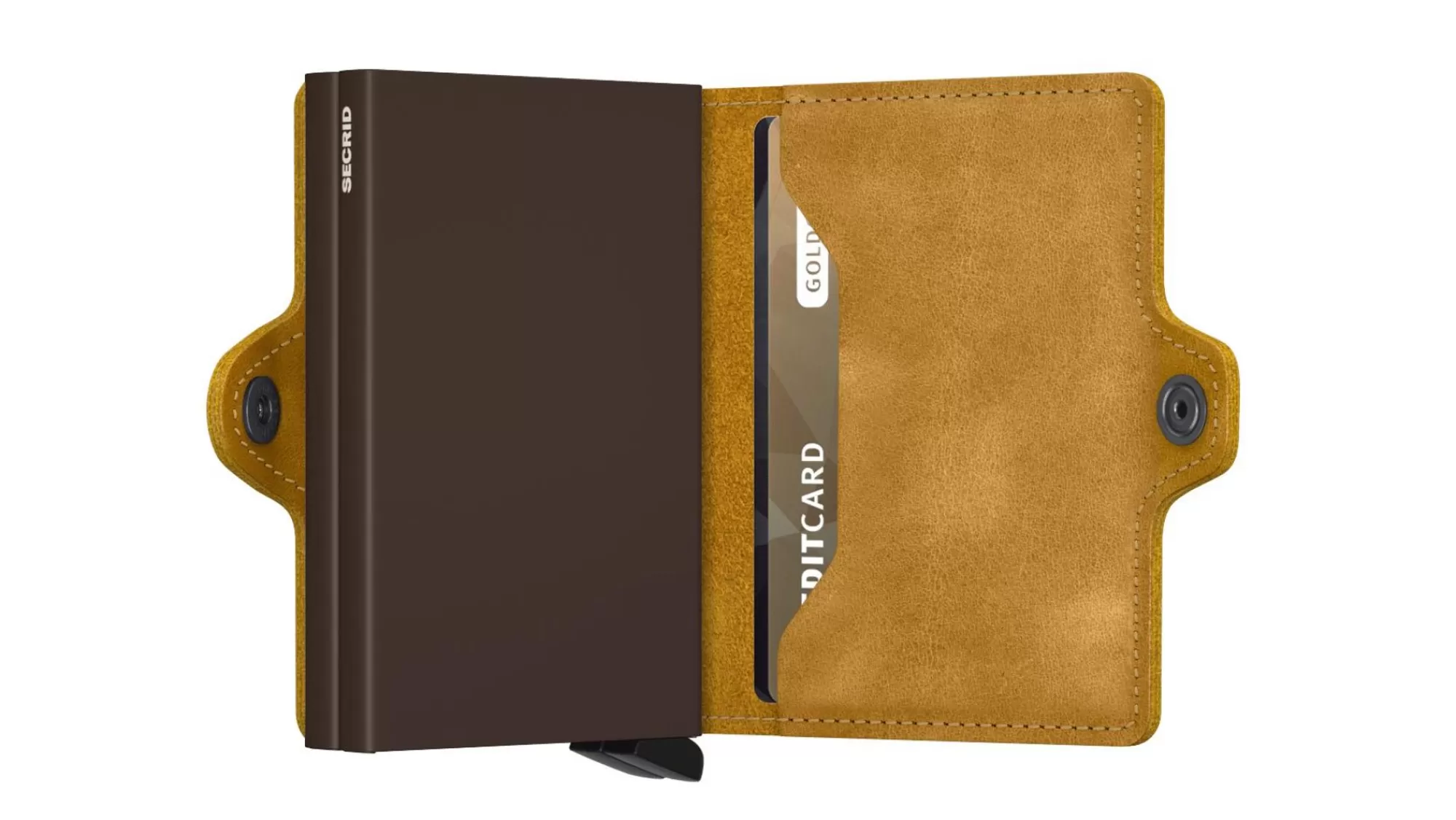 Store Twinwallet Vintage Ochre Pasjeshouders